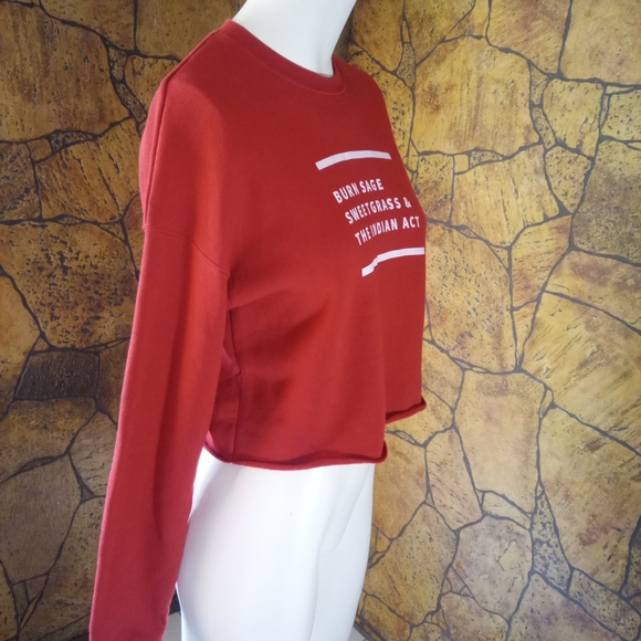 Bella Canvas Red Sweatshirt with Bold Text - Picture 3 of 4